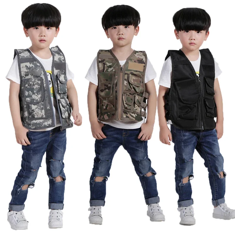Hunting Outdoor Boys - Çocuk Açık CS Yelek Çocuk Askeri