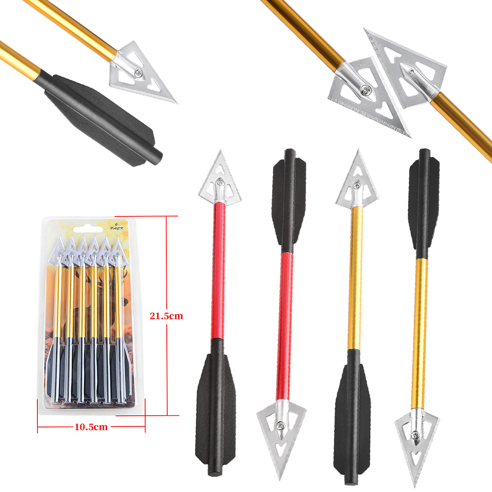 Crossbow Bolt Broadhead - 6/12 adet Kısa Ok Alüminyum Arbalet