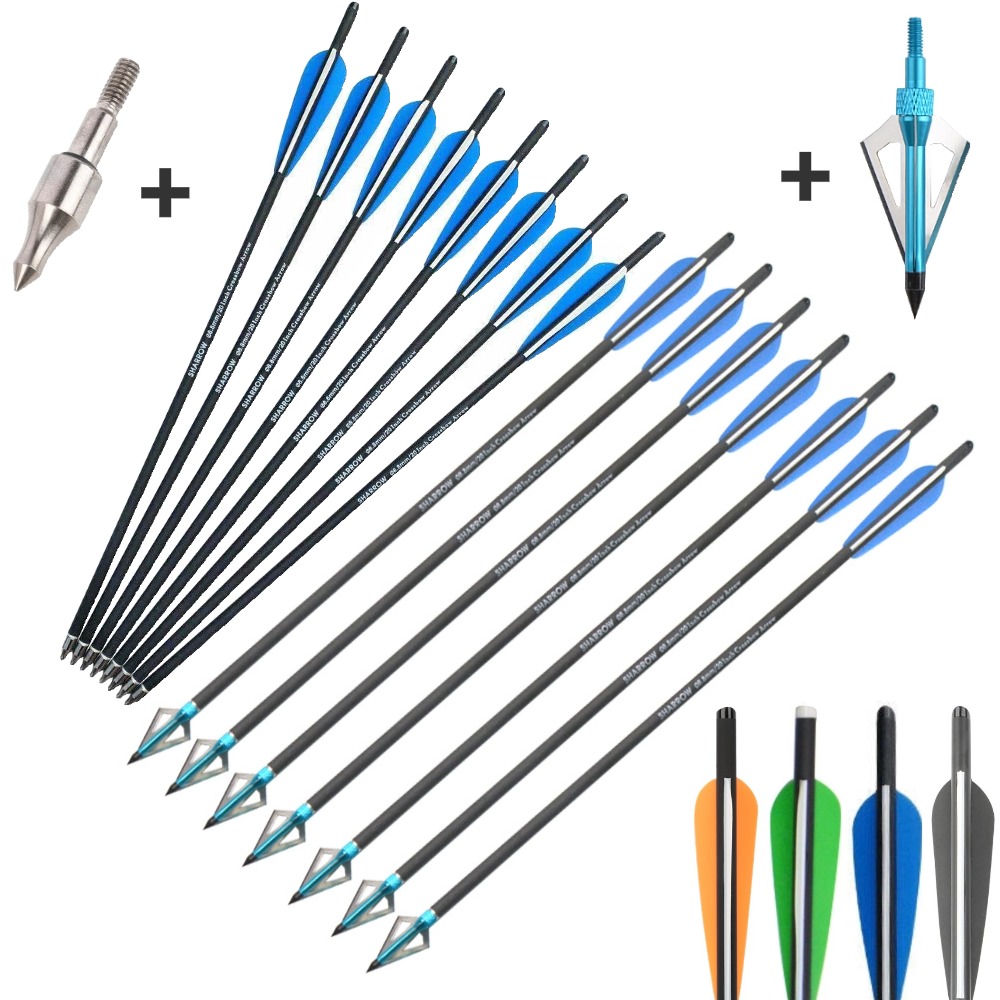 Crossbow Bolt Broadhead - 6/12 Adet 16/17/18/20/21/22 İnç Arbalet Okları